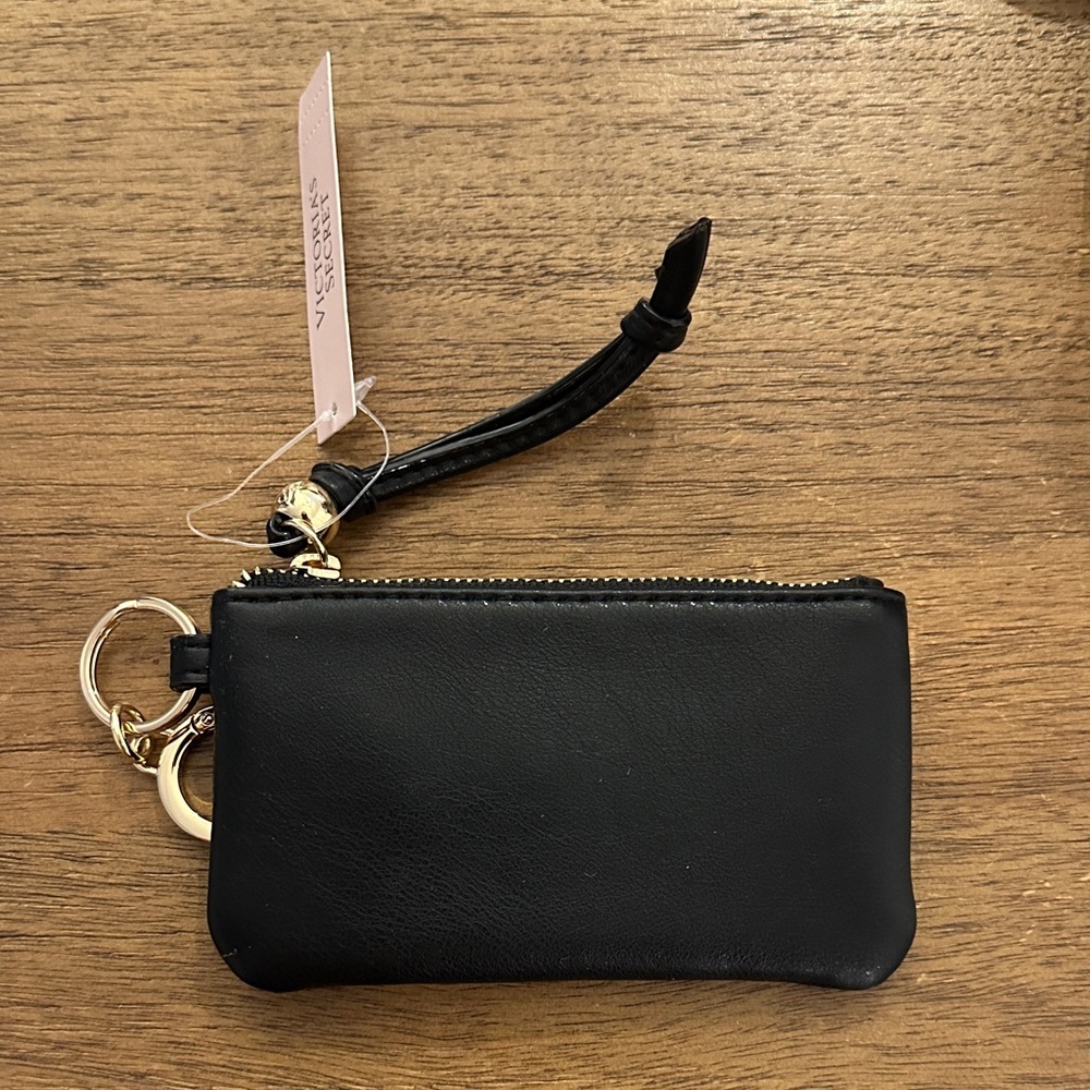 Victoria’s Secret Black Leather Wristlet Keychain